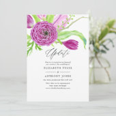 Invitation Mise à jour de mariage de printemps de la couleur  (Debout devant)