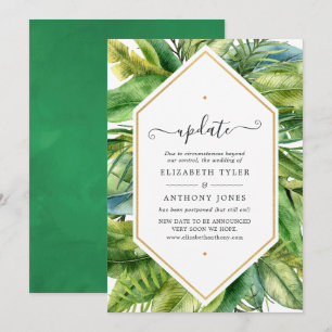 Invitation Mise à jour de mariage d'été tropical à l'aquarell