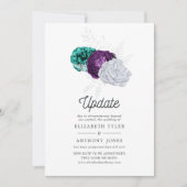 Invitation Mise à jour de mariage floral violet rustique et t (Devant)