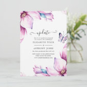 Invitation Mise à jour des Mariages floraux de Magnolia rose (Debout devant)