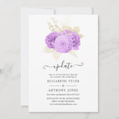 Invitation Mise à jour des Mariages floraux pourpre et ivoire (Devant)