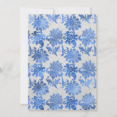 Invitation Mise à jour des Mariages floraux Royal Blue, Black (Dos)