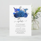 Invitation Mise à jour des Mariages floraux Royal Blue et Sil (Debout devant)
