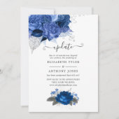Invitation Mise à jour des Mariages floraux Royal Blue et Sil (Devant)