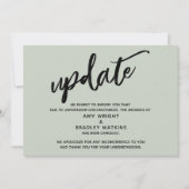 Invitation Mise à jour du mariage annulé par écriture manuscr (Devant)