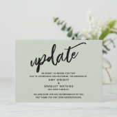 Invitation Mise à jour du mariage annulé par écriture manuscr (Debout devant)