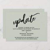 Invitation Mise à jour du mariage annulé par écriture manuscr (Devant / Derrière)