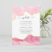 Invitation Mise à jour du Mariage d'âge rose et or (Debout devant)