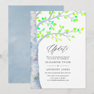 Invitation Mise à jour du Mariage de l'arbre de bouleau d'aqu