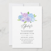 Invitation Mise à jour du Mariage de lavande bleu et clair Hy (Devant)