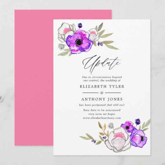 Invitation Mise à jour du mariage de printemps (Devant / Derrière)