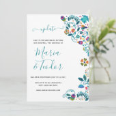 Invitation Mise à jour du mariage de style mexicain à motif f (Debout devant)