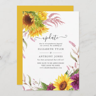 Invitation Mise à jour du Mariage d'été de tournesol