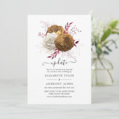 Invitation Mise à jour du Mariage Floral Blanc, Bourgogne et (Debout devant)