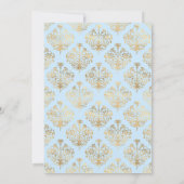 Invitation Mise à jour du Mariage floral Pastel Blue et Gold (Dos)