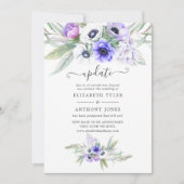Invitation Mise à jour du Mariage floral Pastel Violet (Devant)