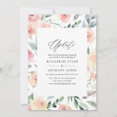 Invitation Mise à jour du Mariage floral rose Pastel Blush (Devant)