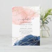 Invitation Mise à jour du Mariage géométrique de la marine et (Debout devant)