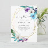 Invitation Mise à jour du Mariage géométrique tropical (Debout devant)