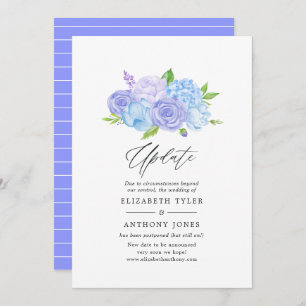Invitation Mise à jour du Mariage Hydrangea Blue and Light La