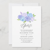 Invitation Mise à jour du Mariage Hydrangea Blue and Light La (Devant)