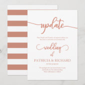 Invitation Mise à jour du report de date de mariage Rose Gold (Devant / Derrière)