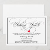 Invitation Mise à jour élégante du Mariage de calligraphie (Devant / Derrière)