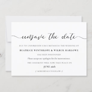 Invitation Mise à jour élégante et romantique de la date de m