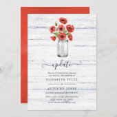 Invitation Mise à jour sur le Mariage campagnard rustique du  (Devant / Derrière)