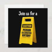 Invitation Mise en garde personne célébrant un anniversaire a (Devant / Derrière)