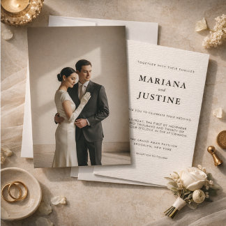 Invitation Mise en page de photo de mariage minimaliste édito