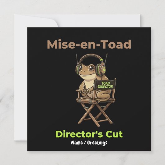Invitation Mise-en-Toad Director’s Cut Cinéma Pun Toad Art (Devant)