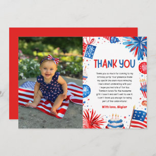 Invitation Miss Firecracker 4 juillet Merci d'anniversaire