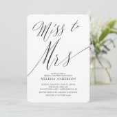 Invitation Miss moderne à Mme Fête des mariées (Debout devant)