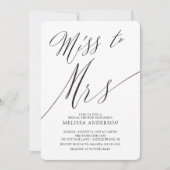 Invitation Miss moderne à Mme Fête des mariées (Devant)