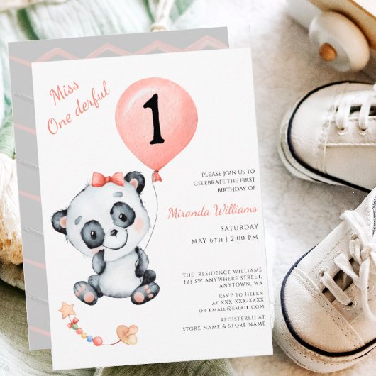Invitation Miss One derful Baby Girl's 1st Birthday