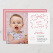 Invitation Miss Onederful Premier anniversaire (Devant / Derrière)