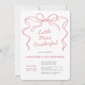 Invitation Miss Onederful Premier anniversaire (Devant)