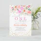 Invitation Miss Onederful Vibrant Girl 1er anniversaire (Debout devant)