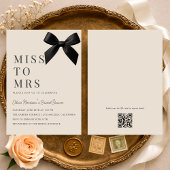 Invitation Miss to Mrs Black Bow QR Code Bridal Shower