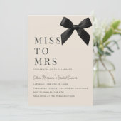 Invitation Miss to Mrs Black Bow QR Code Bridal Shower (Debout devant)