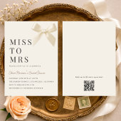 Invitation Miss to Mrs Coquette Bow QR Code Bridal Shower