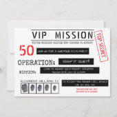 Invitation Mission VIP Surprise 50e Anniversaire (Devant)