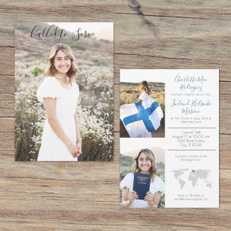 Invitation Missionary Announcement Blue