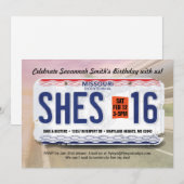 Invitation Missouri 16e anniversaire de la fille (Devant / Derrière)