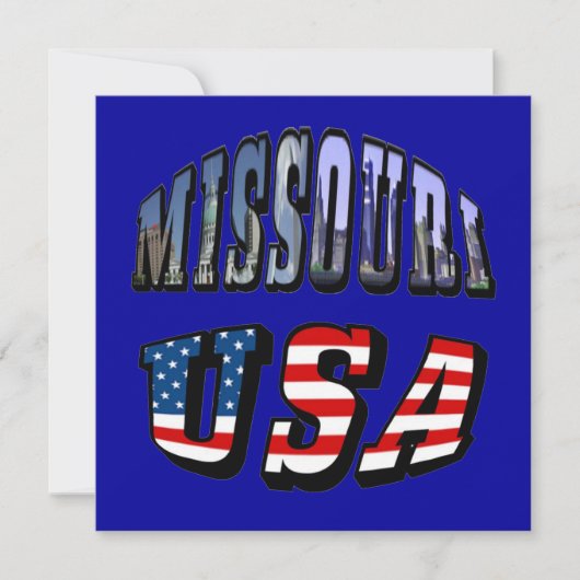 Invitation Missouri Picture et USA Text (Devant)