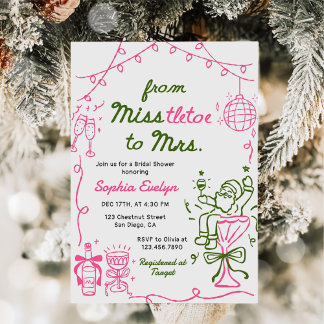Invitation Misstletoe to Mrs Christmas Bridal Shower