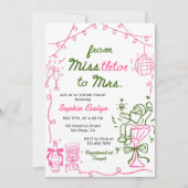 Invitation Misstletoe to Mrs Christmas Bridal Shower (Devant)