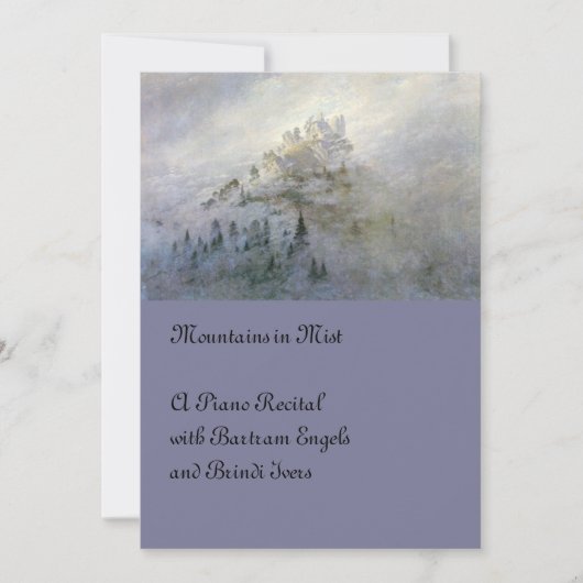 Invitation Mist d'hiver sur la montagne (Devant)
