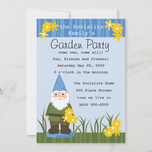 Invitation Mister Garden Gnome (Devant)